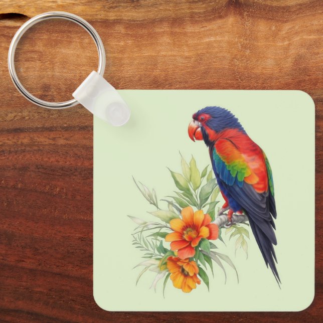 Colorful Parrot Keychain (Front)