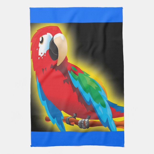 Colorful Parrot Kitchen Towel (Vertical)