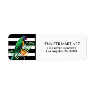 Colorful Parrot Label