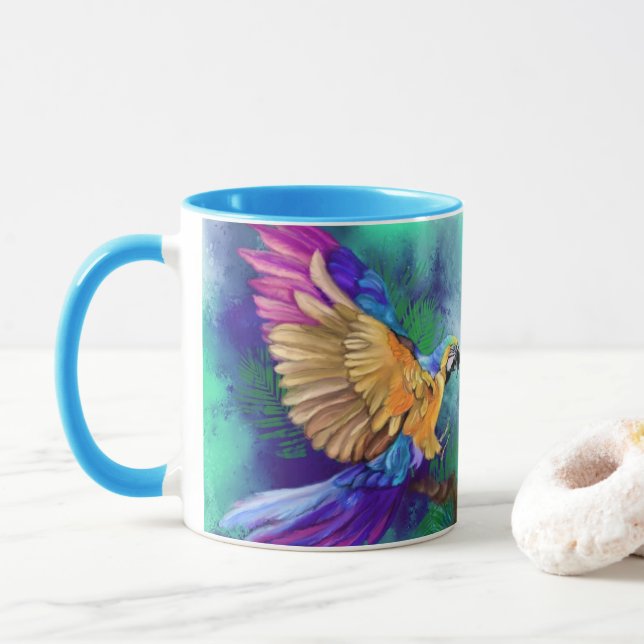 Colorful Parrot Mug (With Donut)
