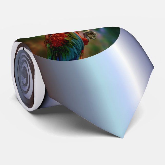 Colorful Parrot Neck Tie (Rolled)