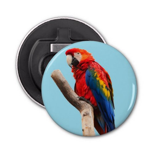 Colorful Parrot Portrait Photo Bottle Opener