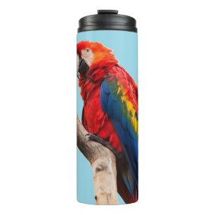 Colorful Parrot Portrait Photo Thermal Tumbler