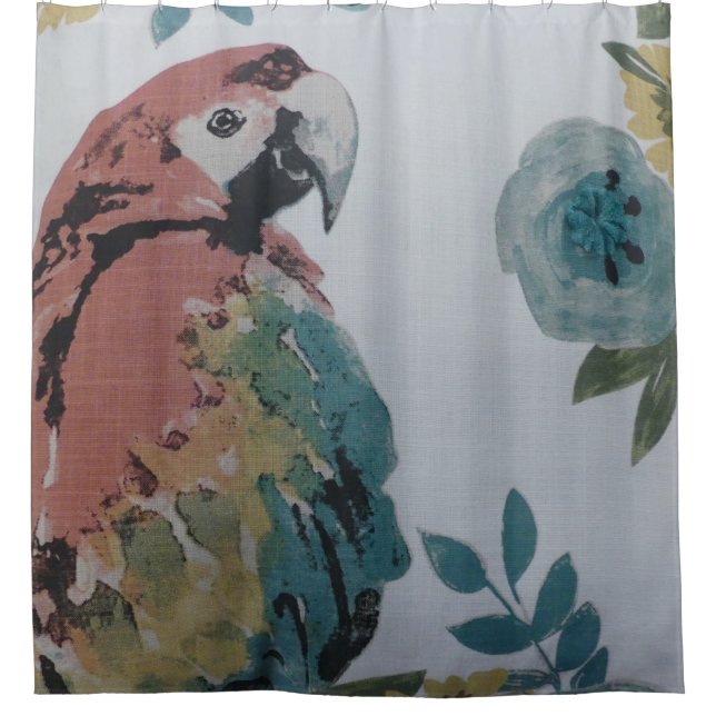 Colorful Parrot Shower Curtain (Front)