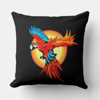 Colorful Parrot Throw Pillow