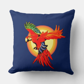 Colorful Parrot Throw Pillow