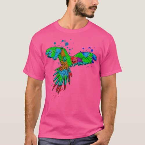 Colorful Parrot Tropical Bird Exotic Nature Wildli T_Shirt