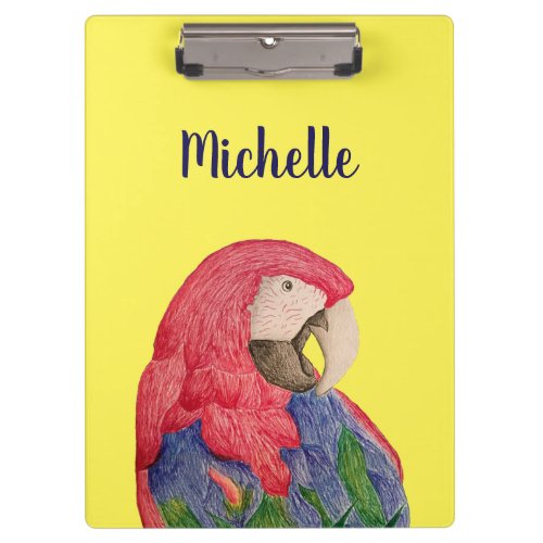 Colorful Parrot Tropical Macaw Red Yellow  Clipboard