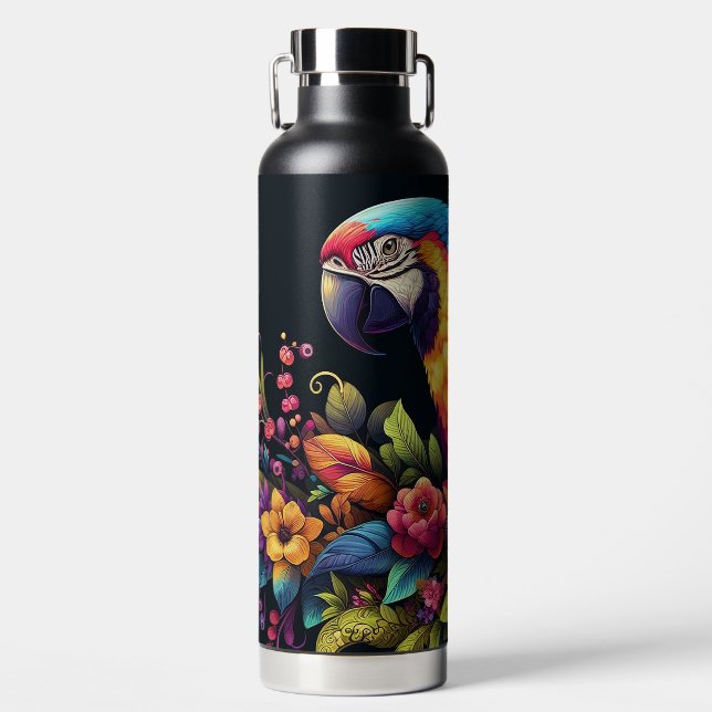 Colorful Parrot Water Bottle (Front)