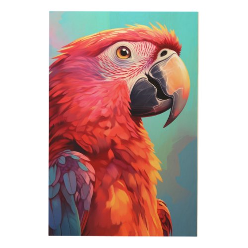 Colorful parrot  wood wall art