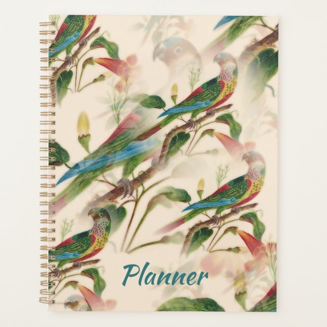 Colorful Parrots & Beautiful Flowers Planner (Front)