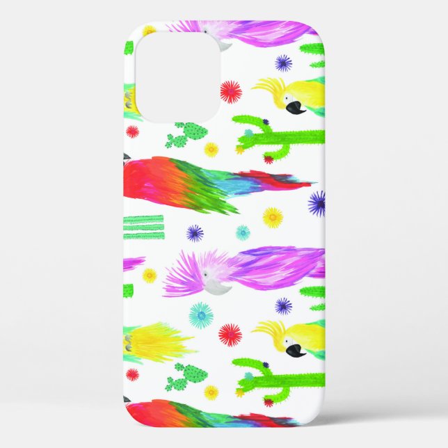 Colorful parrots, hand-drawn pattern. Case-Mate iPhone case (Back)