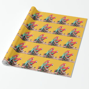 Colorful parrots holiday Christmas Wrapping Paper