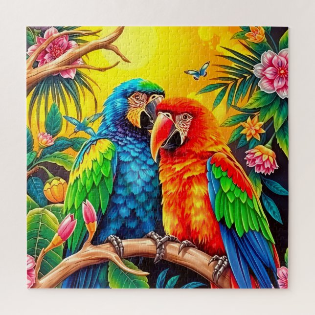 Colorful parrots  jigsaw puzzle (Vertical)