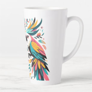 Colorful Parrots Tropical Art Latte Mug