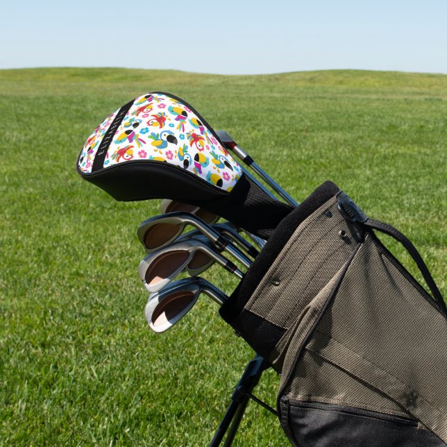 Colorful Parrots, Tropical Parrots, Your Name Golf Head Cover (In Situ)