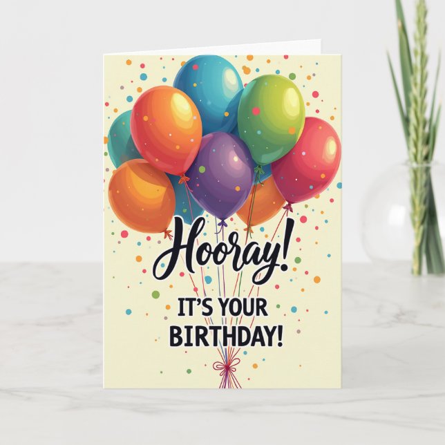Colorful Party Balloon Card (Front)
