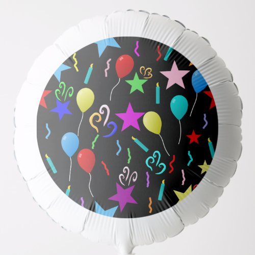 Colorful party balloons and stars