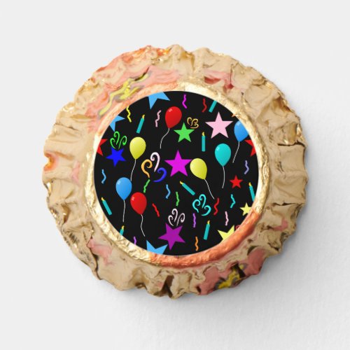 Colorful party balloons and stars reeses peanut butter cups