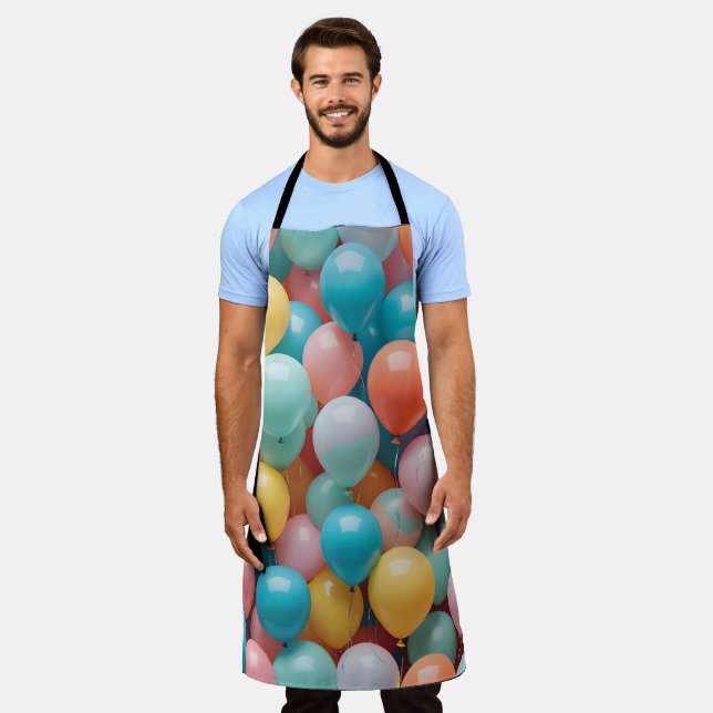 Colorful Party Balloons Pattern  Apron (Worn)