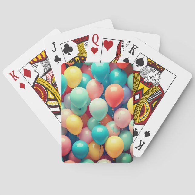 Colorful Party Balloons Pattern  Poker Cards (Back)