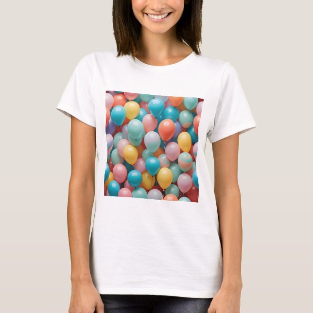 Colorful Party Balloons Pattern  T-Shirt (Front)