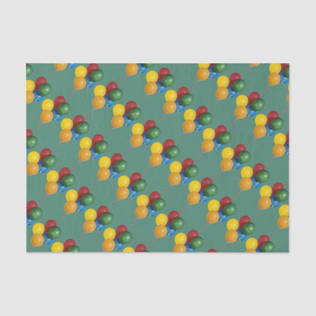 Colorful Party Balloons Tissue Paper (Front)