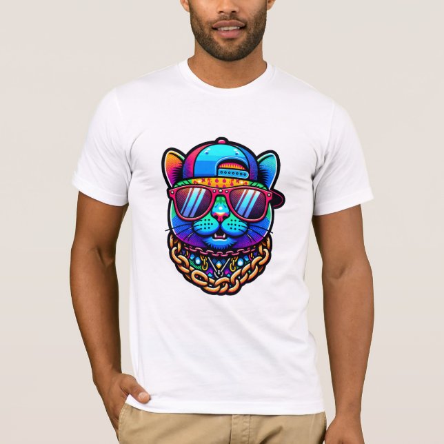 colorful party cat T-Shirt (Front)