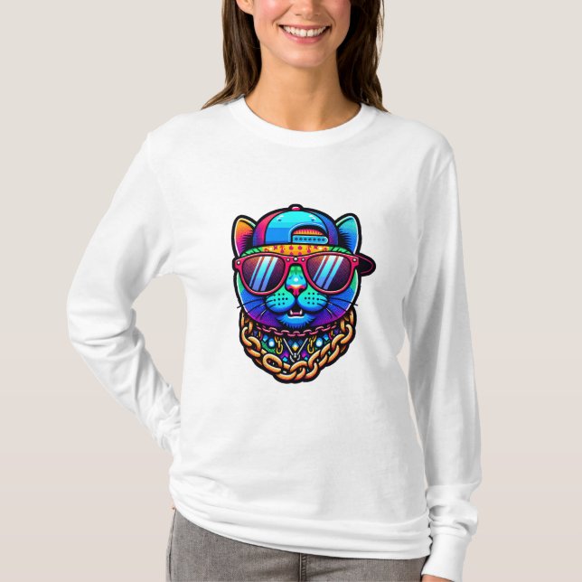 colorful party cat T-Shirt (Front)