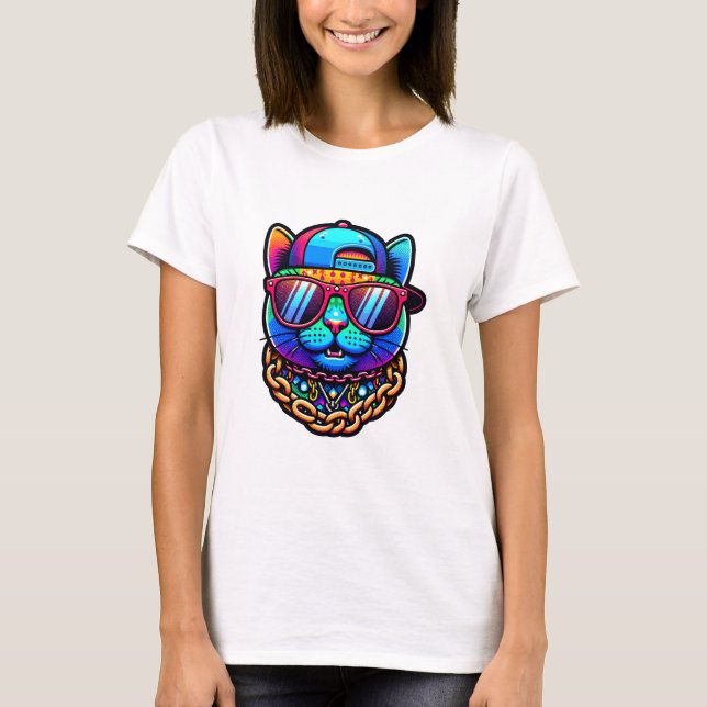 colorful party cat T-Shirt (Front)