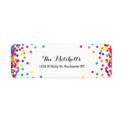 Colorful Party Confetti Return Address Labels