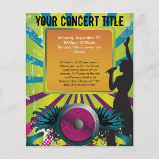 Colorful Party Flyer, Singer with Winged Speaker Flyer
