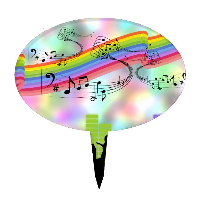 Colorful Party Music Cake Topper (Front)
