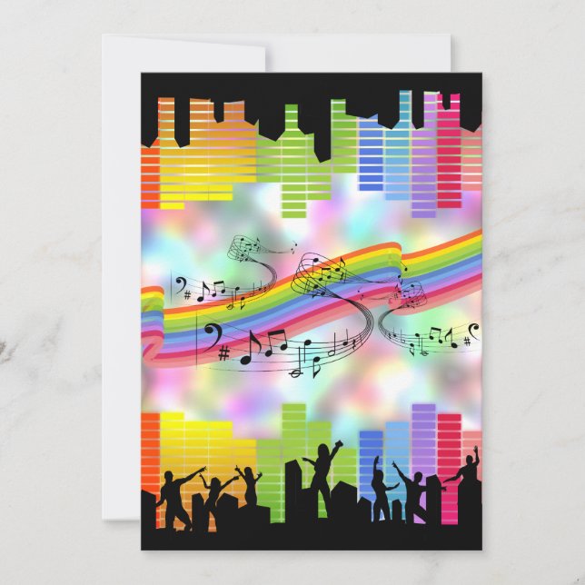 Colorful Party Music Invitation (Front)