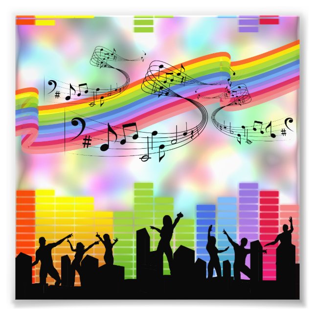 Colorful Party Music Photo Print (Front)