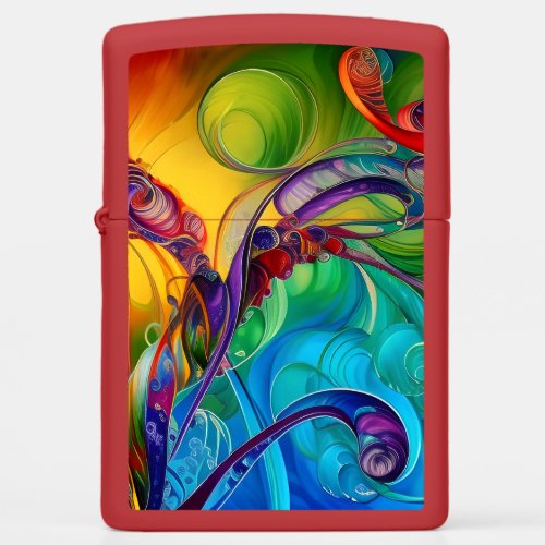 Colorful Party Ribbons and Grasses Abstract Zippo Lighter
