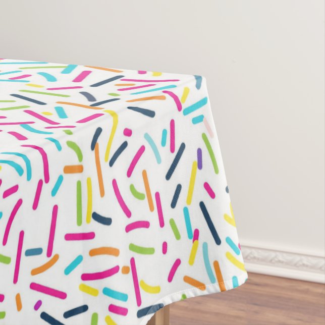 Colorful Party Sprinkles Pattern Tablecloth (In Situ)