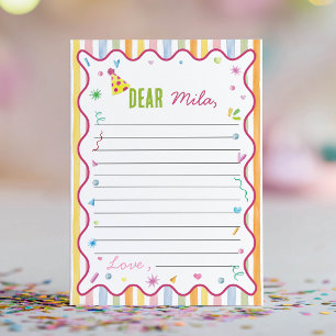 Colorful Party Time Capsule Note Message Card