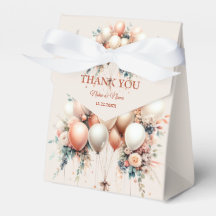 Colorful Party White Peach Floral Balloons