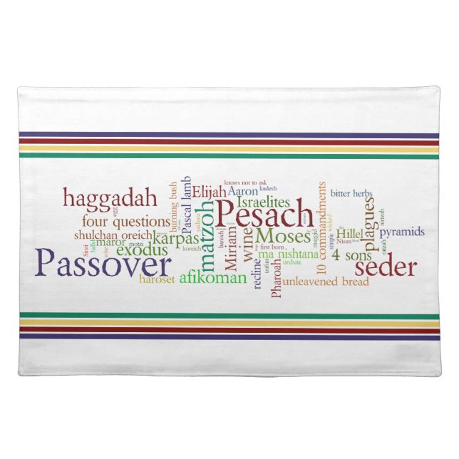 Colorful Passover Words Placemat (Front)