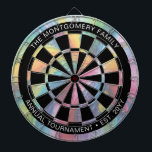 Colorful Pastel Abstract Art Personalized Dart Board<br><div class="desc">Let the games begin! Add your own special touch to this colorful pastel dartboard with your family name,  phrase and established date. Perfect for a family game room and dart board tournament.</div>