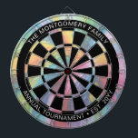 Colorful Pastel Abstract Art Personalized Dart Board<br><div class="desc">Let the games begin! Add your own special touch to this colorful pastel dartboard with your family name,  phrase and established date. Perfect for a family game room and dart board tournament.</div>