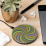 Colorful Pastel Abstract Spiral Art Pattern Wireless Charger