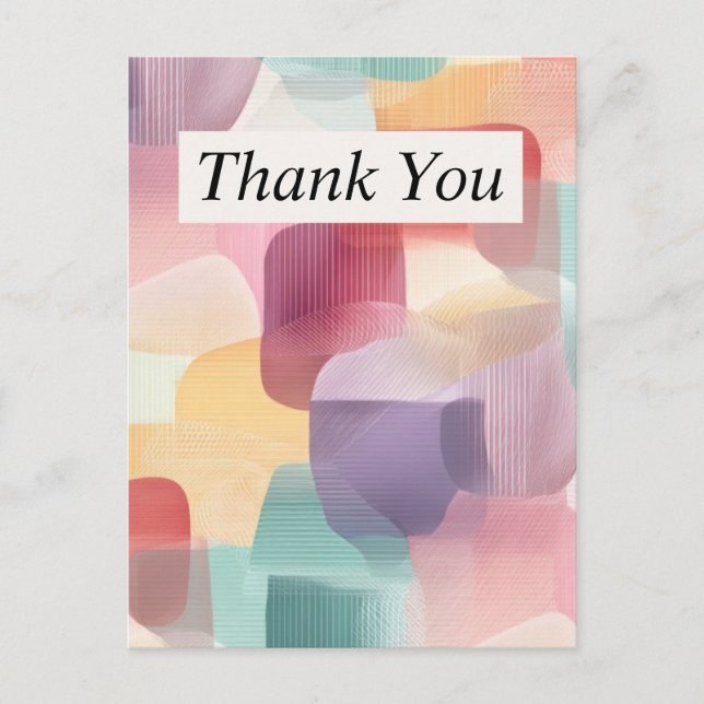 Colorful Pastel Abstract Thank You Card (Front)