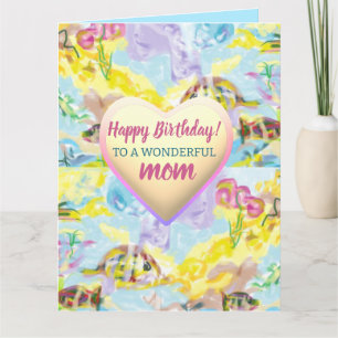 Colorful Pastel Aquatic Watercolor Mother Birthday Card