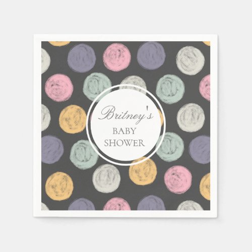 colorful pastel baby shower monogram napkins