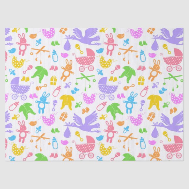 Colorful Pastel Baby Tissue Paper (Front)