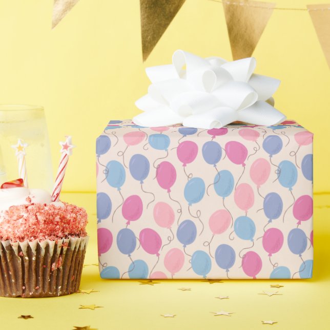 Colorful Pastel Balloons Wrapping Paper (Birthday Party)