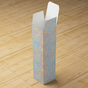 Colorful Pastel Boho Mod Geometric Abstract Wine Box