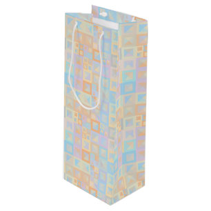 Colorful Pastel Boho Mod Geometric Abstract Wine Gift Bag